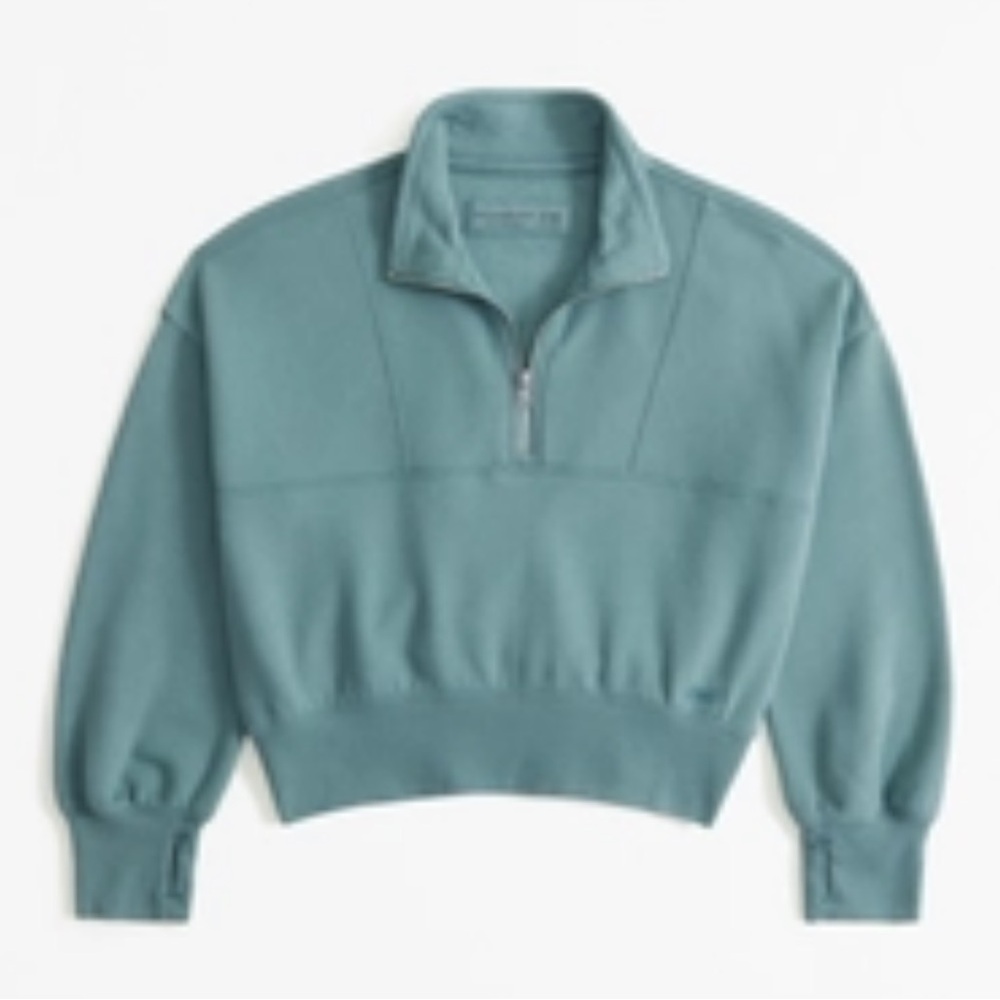 Teal Quarter-Zip Pullover